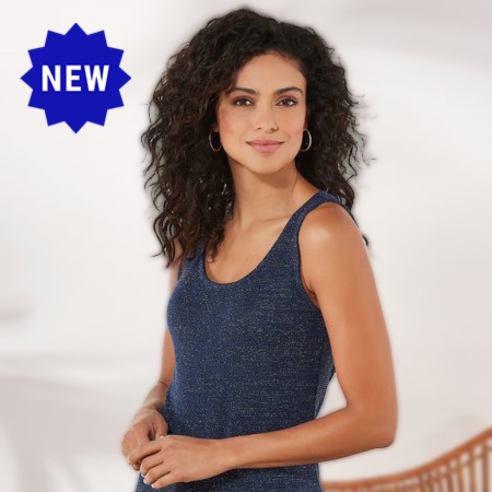 Tank-Navy Blue - Glitzy Nights  - Soft Surroundings - Large -NWT - Sealed